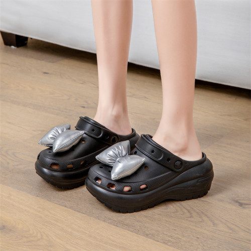 光輪洞洞鞋女夏季外穿2025新款拼色厚底蝴蝶結兩穿沙灘包頭涼拖 光輪洞洞鞋女夏季外穿2025新款拼色厚底蝴蝶結兩穿沙灘包頭涼拖