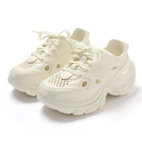 厚底洞洞鞋男款夏季時尚綁帶2025新款開車運動耐磨踩屎感涼拖外穿