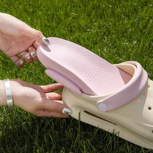 eva外穿洞洞鞋女夏季多巴胺增高防滑diy可拆卸厚底沙灘包頭涼拖鞋