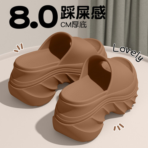 厚底涼拖鞋女夏季外穿新款高跟防滑EVA踩屎感海邊沙灘拖鞋女士