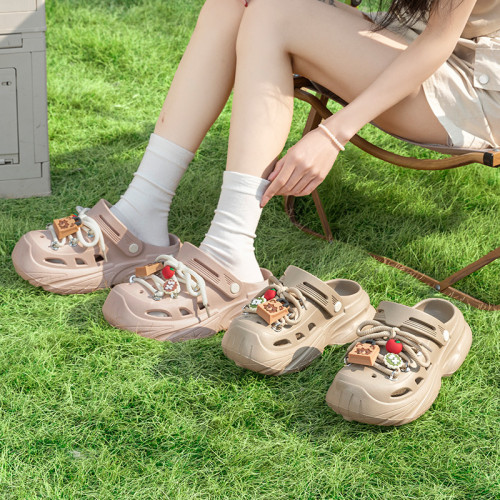 高跟洞洞鞋女夏季厚底外穿防滑EVA時尚涼拖鞋女2025新款ins潮 高跟洞洞鞋女夏季厚底外穿防滑EVA時尚涼拖鞋女2025新款ins潮