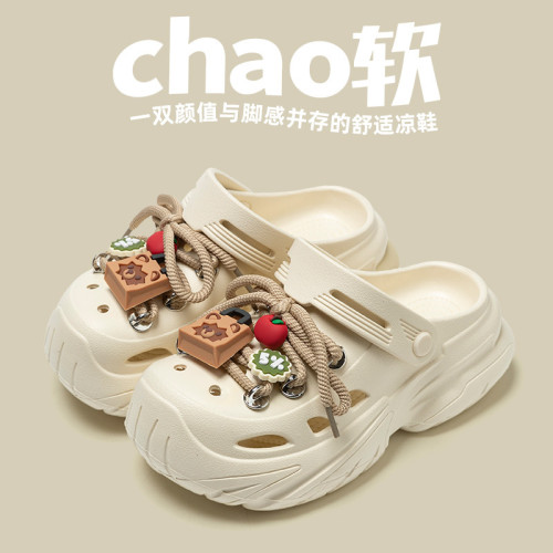 高跟洞洞鞋女夏季厚底外穿防滑EVA時尚涼拖鞋女2025新款ins潮 高跟洞洞鞋女夏季厚底外穿防滑EVA時尚涼拖鞋女2025新款ins潮