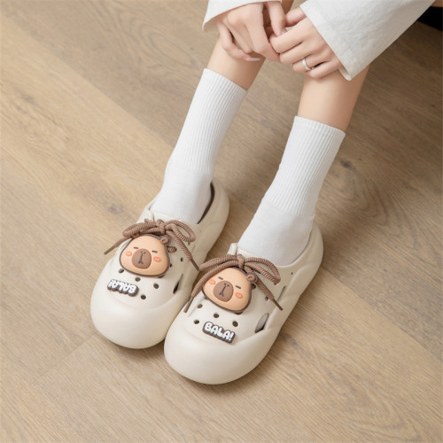 可愛洞洞鞋夏季款戶外 綁帶穿搭EVA涼拖鞋增高包頭拖鞋女厚底拖 可愛洞洞鞋夏季款戶外 綁帶穿搭EVA涼拖鞋增高包頭拖鞋女厚底拖