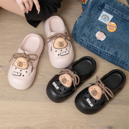 可愛洞洞鞋夏季款戶外 綁帶穿搭EVA涼拖鞋增高包頭拖鞋女厚底拖 可愛洞洞鞋夏季款戶外 綁帶穿搭EVA涼拖鞋增高包頭拖鞋女厚底拖