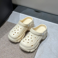 厚底洞洞鞋女夏季外穿增高2025新款沙灘戶外防滑防臭包頭涼拖鞋女