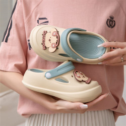 卡通洞洞鞋兒童拖鞋女童夏季卡通可愛防滑包頭中大童洞洞鞋外穿