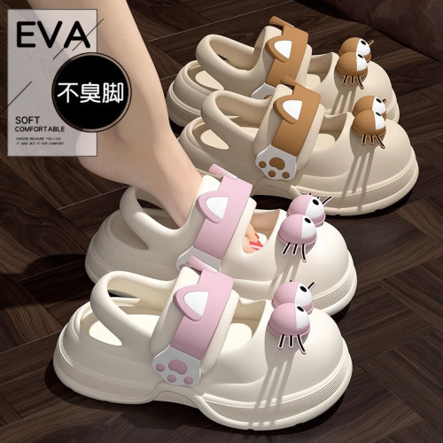 踩屎感拖鞋女夏季外穿2025新款室內家居浴室防滑厚底涼拖鞋女士