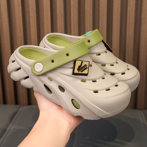 兒童拖鞋夏季男女童寶寶可愛軟底中大童洞洞鞋小孩包頭沙灘涼拖鞋