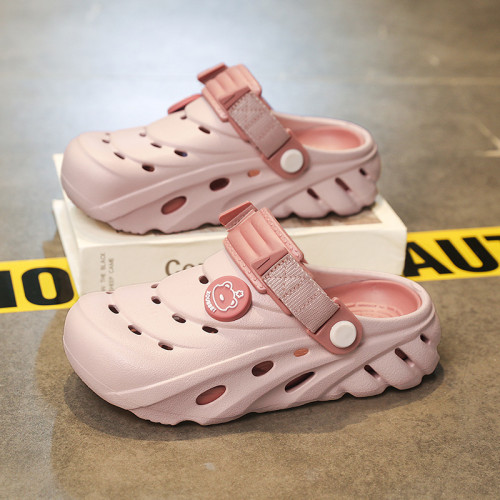 兒童涼拖鞋女童夏季中小童寶寶室內軟底防滑卡通小男孩包頭洞洞鞋