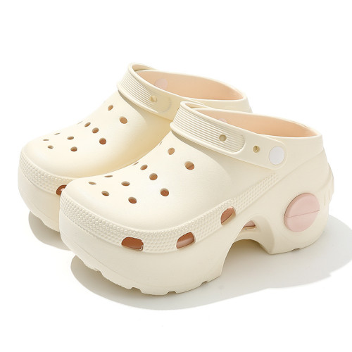 厚底洞洞鞋女款夏季家居室內家用踩屎感女士外穿沙灘eva涼鞋