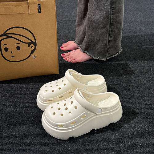 洞洞鞋女2025新款厚底夏季外穿防滑防臭沙灘eva踩屎感包頭涼拖鞋 洞洞鞋女2025新款厚底夏季外穿防滑防臭沙灘eva踩屎感包頭涼拖鞋