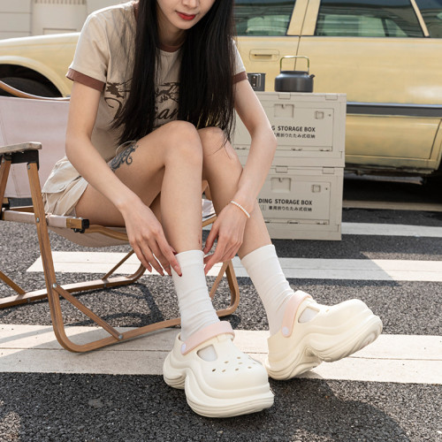 厚底洞洞鞋女2025夏季新款踩屎感外穿增高防滑沙灘包頭涼拖鞋女士 厚底洞洞鞋女2025夏季新款踩屎感外穿增高防滑沙灘包頭涼拖鞋女士