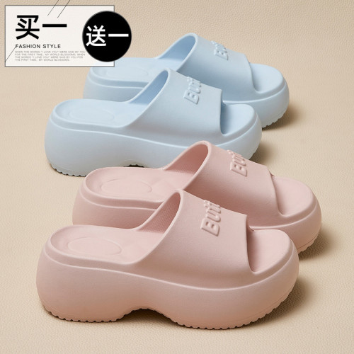 厚底拖鞋女夏季外穿2025新款家居時尚顯高防滑一字高跟沙灘涼拖鞋