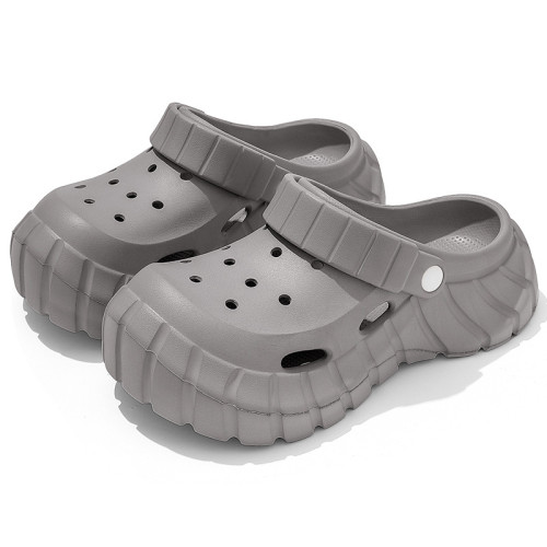 厚底洞洞鞋女款外穿夏季2025新款沙灘eva防滑包頭涼拖鞋