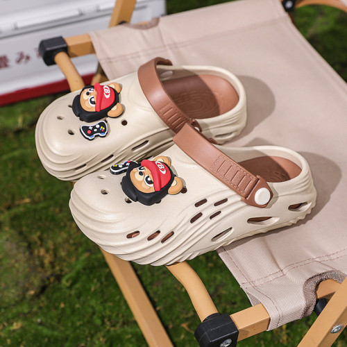 兒童踩屎感拖鞋夏季2026新款居家軟底女孩外穿涼鞋男女童洞洞鞋