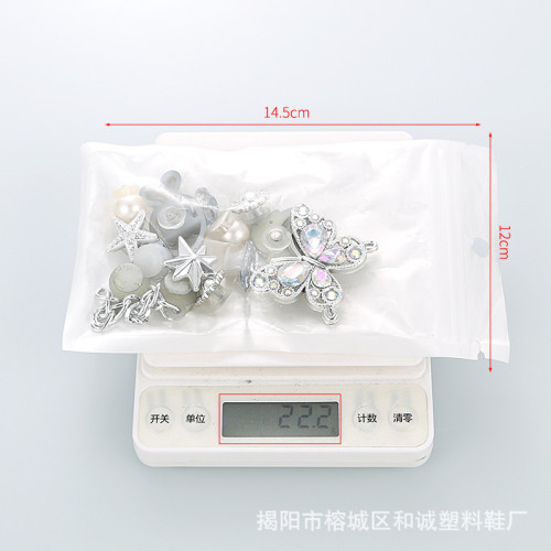 小紅書熱款配件ins套裝卡通洞洞鞋配飾diy鞋花鏈條蝴蝶可拆卸配件