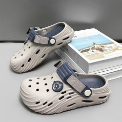 EVA超輕盈親子兒童時尚包頭洞洞鞋外穿防滑耐磨包頭沙灘涼拖鞋