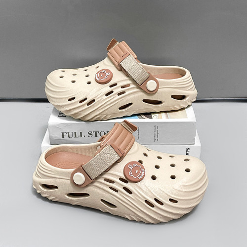 EVA超輕盈親子兒童時尚包頭洞洞鞋外穿防滑耐磨包頭沙灘涼拖鞋