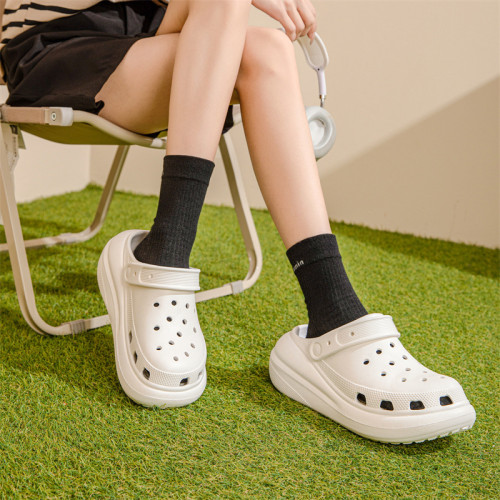 網紅同款泡芙洞洞鞋女夏季厚底外穿EVA軟底情侶沙灘踩屎感涼拖鞋 網紅同款泡芙洞洞鞋女夏季厚底外穿EVA軟底情侶沙灘踩屎感涼拖鞋