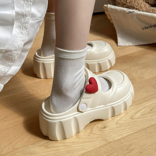 瑪麗珍拖鞋女夏季外穿ins厚底增高可愛少女心防滑兩穿包頭女涼拖