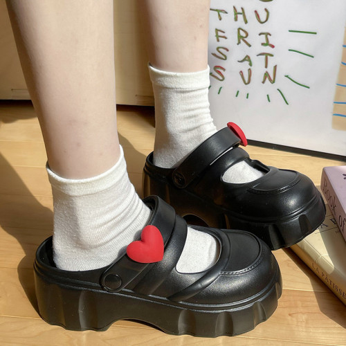 瑪麗珍拖鞋女夏季外穿ins厚底增高可愛少女心防滑兩穿包頭女涼拖