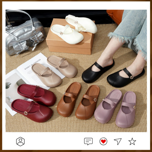 2025新款女士半拖涼鞋辦公日常時尚休閒EVA輕盈不累腳春夏涼拖鞋