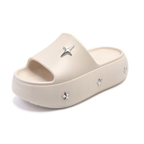 厚底EVA拖鞋女新款休閒時尚夏季外穿室內居家防滑一字增高閃爍拖