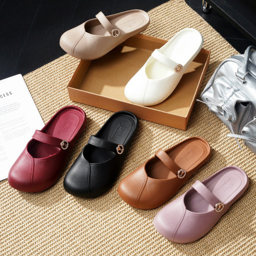 2025新款女士半拖涼鞋辦公日常時尚休閒EVA輕盈不累腳春夏涼拖鞋