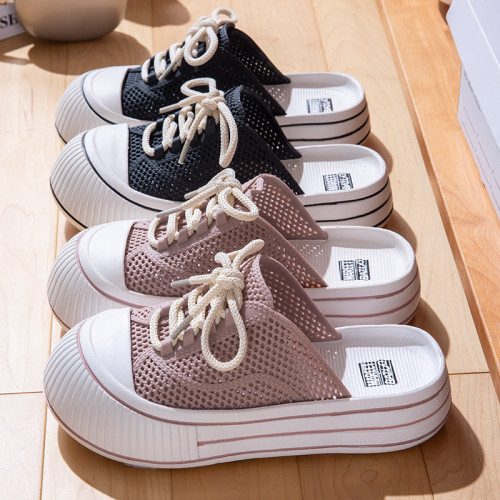 包頭拖鞋女夏季2025新款外穿ins潮流時尚系帶厚底防滑洞洞涼拖鞋 包頭拖鞋女夏季2025新款外穿ins潮流時尚系帶厚底防滑洞洞涼拖鞋