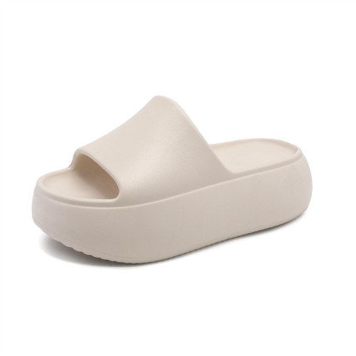 新款厚底踩屎感拖鞋女夏季學生時尚外穿防滑簡約純色沙灘涼拖