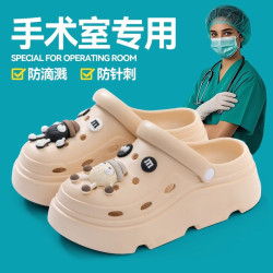 手術室洞洞鞋女款2025新款夏季外穿醫護士專用防滑包頭半拖鞋女士