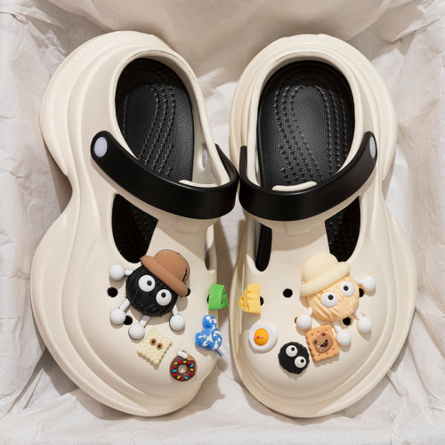 厚底洞洞鞋女增高2025新款沙灘EVA防滑防臭夏季外穿包頭半拖鞋女 厚底洞洞鞋女增高2025新款沙灘EVA防滑防臭夏季外穿包頭半拖鞋女