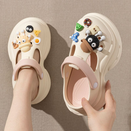 厚底洞洞鞋女增高2025新款沙灘EVA防滑防臭夏季外穿包頭半拖鞋女 厚底洞洞鞋女增高2025新款沙灘EVA防滑防臭夏季外穿包頭半拖鞋女