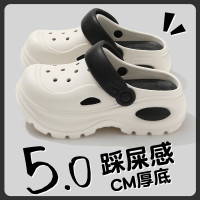 踩屎感洞洞鞋2025新款時尚外穿厚底透氣兩穿包頭拖鞋防滑沙灘涼鞋