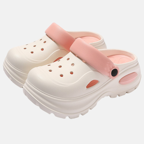 踩屎感洞洞鞋2025新款時尚外穿厚底透氣兩穿包頭拖鞋防滑沙灘涼鞋