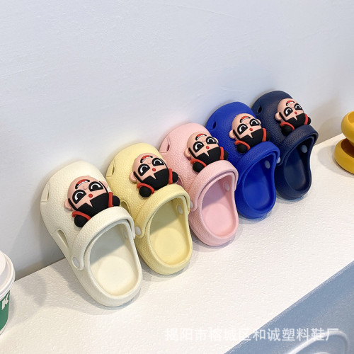 可愛卡通男童拖鞋夏季兒童洞洞鞋女童小孩室內防滑男孩小童涼拖
