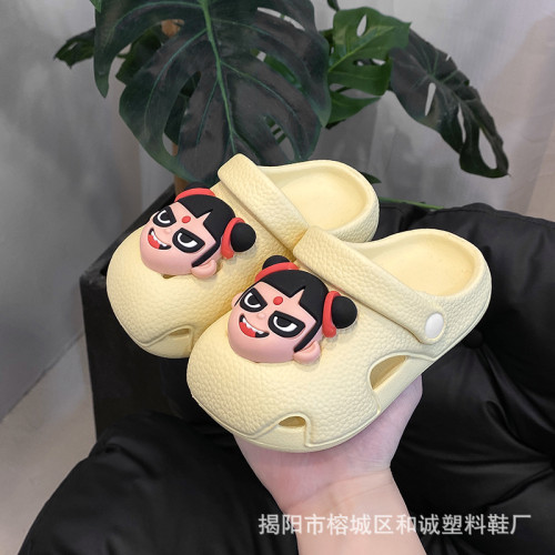可愛卡通男童拖鞋夏季兒童洞洞鞋女童小孩室內防滑男孩小童涼拖
