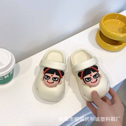 可愛卡通男童拖鞋夏季兒童洞洞鞋女童小孩室內防滑男孩小童涼拖
