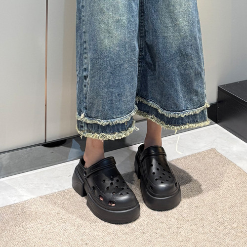 超高跟洞洞鞋女士夏季2025新款外穿防滑EVA厚底沙灘包頭涼拖鞋女 超高跟洞洞鞋女士夏季2025新款外穿防滑EVA厚底沙灘包頭涼拖鞋女