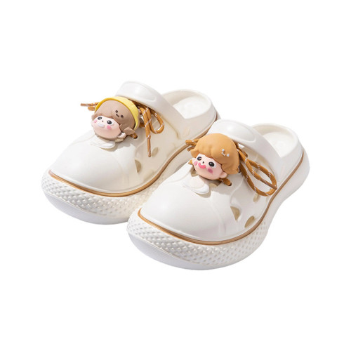 卡通洞洞鞋女夏季家居防滑可愛eva防臭海邊沙灘包頭涼拖鞋女外穿