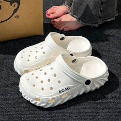 踩屎感洞洞鞋男夏季外穿2025新款沙灘防滑eva防臭包頭涼拖鞋女士