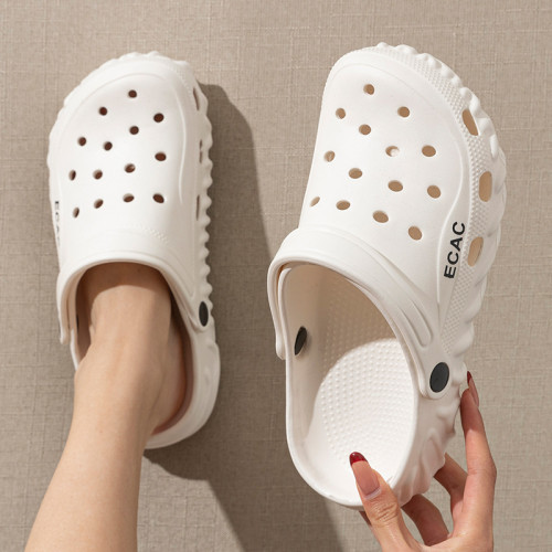 踩屎感洞洞鞋男夏季外穿2025新款沙灘防滑eva防臭包頭涼拖鞋女士