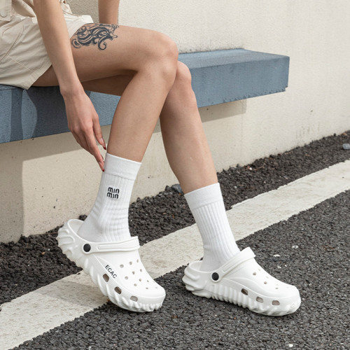 踩屎感洞洞鞋男夏季外穿2025新款沙灘防滑eva防臭包頭涼拖鞋女士