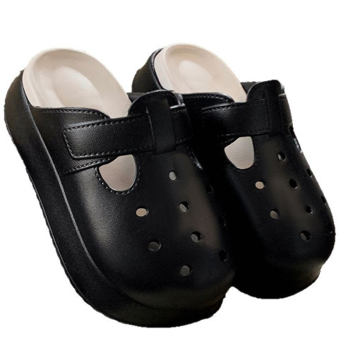 時尚外穿洞洞鞋女夏季2025新款防滑拖鞋增高包頭厚底踩屎感涼拖鞋 時尚外穿洞洞鞋女夏季2025新款防滑拖鞋增高包頭厚底踩屎感涼拖鞋