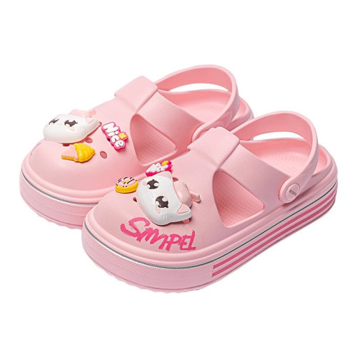 卡通小貓洞洞鞋女款夏季2025新款厚底沙灘防滑可愛外穿包頭涼鞋女