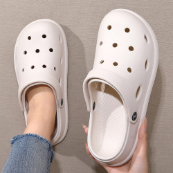 EVA洞洞鞋情侶款2025新款沙灘外穿防滑厚底踩屎感涼鞋居家涼拖鞋