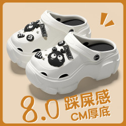 厚底洞洞鞋女款2025新款夏季外穿防滑透氣海邊沙灘鞋顯高eva涼拖