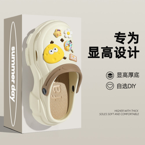 厚底洞洞鞋女款2025新款夏季外穿防滑透氣海邊沙灘鞋顯高eva涼拖 厚底洞洞鞋女款2025新款夏季外穿防滑透氣海邊沙灘鞋顯高eva涼拖
