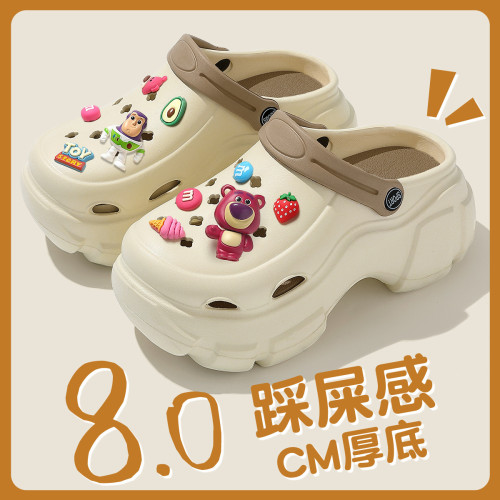 厚底洞洞鞋女款2025新款夏季外穿防滑透氣海邊沙灘鞋顯高eva涼拖 厚底洞洞鞋女款2025新款夏季外穿防滑透氣海邊沙灘鞋顯高eva涼拖