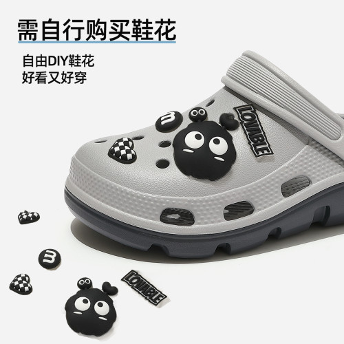 洞洞鞋男夏季外穿透氣踩屎感厚底情侶家居防滑包頭eva拖鞋女